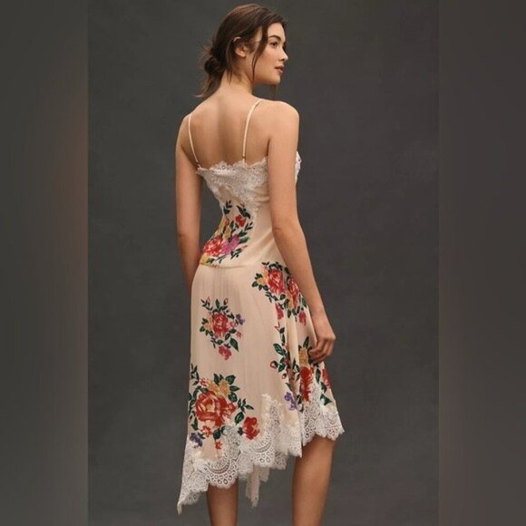 NWT Size XL -Anthropologie Sleeveless V-Neck Lace Slip Midi Dress (NWT US$ 178) - Picture 13 of 17
